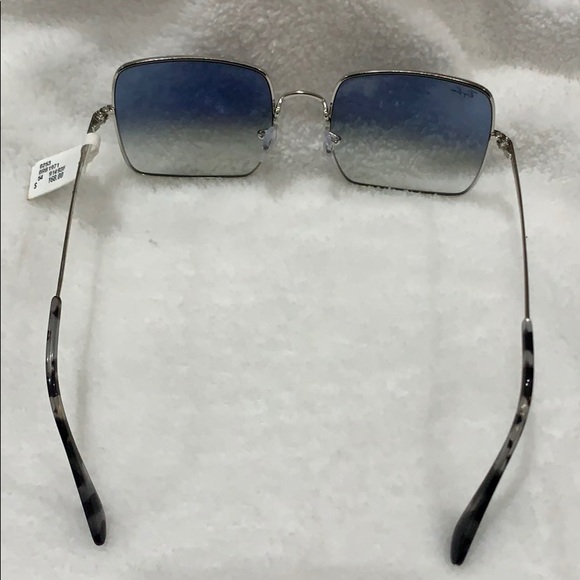 Ray-Ban Square Gradient Blue Lens Gold Frame Sunglasses main image 4